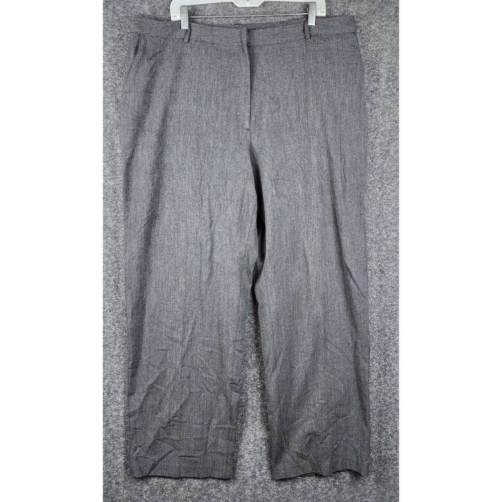 Venezia Jeans Dress Pants Women Size 20 Grey Stretch Herringbone Trousers